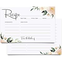Bliss Collections Tarjetas de receta floral- doble cara- diseño de flores de coral y verde para despedida de soltera…
